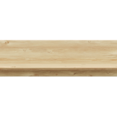 Front view of a simple, light-coloured Air wall shelf from the Rohe collection, made of raw, solid pine wood, shown against a white background.
